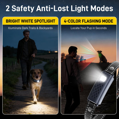 Shock Collar for Dogs - 4500FT Dog Training Collar with Remote, Waterproof e Collar with Flashlight, 4 Training Modes, Keypad Lock, Rechargeable Dog Shock Collar for Small Medium Large Dogs