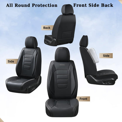 Coverado seat covers - waterproof nappa leather front seat covers for most cars