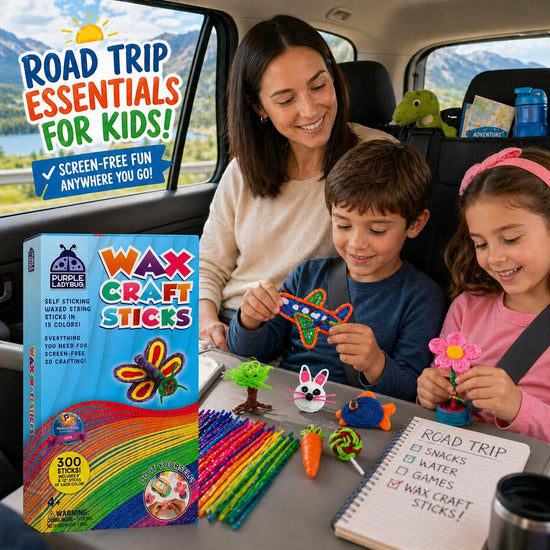 Art and craft kit — Bendable wax sticks for travel activities for kids ages 4-8