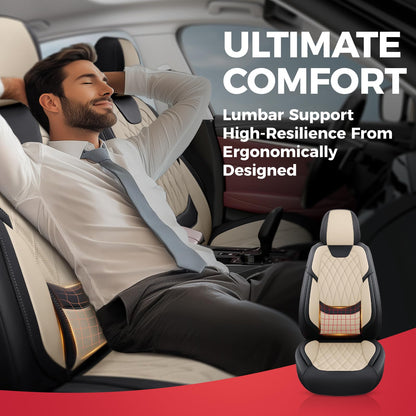 FREESOO vehicle seat cover — Faux Nappa leather with lumbar support and waterproof design