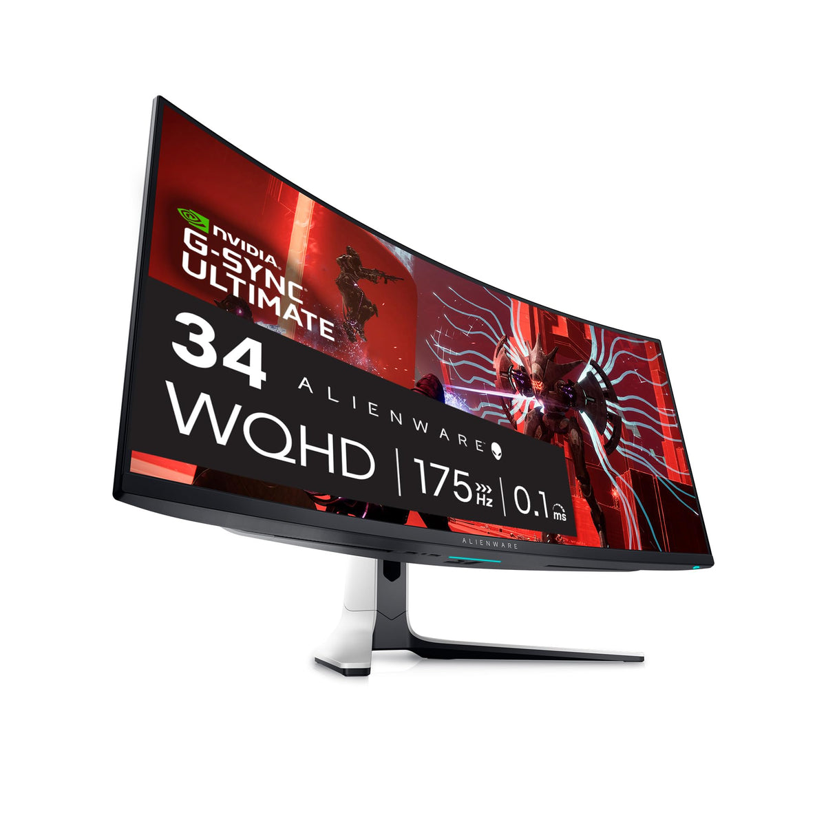 Alienware AW3423DW monitor — curved 34.18 inch Quantum Dot-OLED display at 175Hz