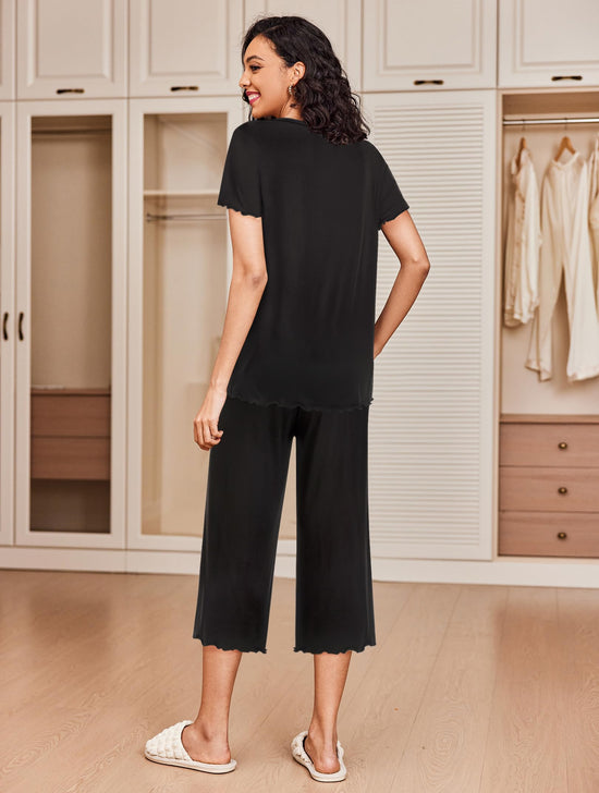 Ekouaer women's pajama set with pockets and capri pants