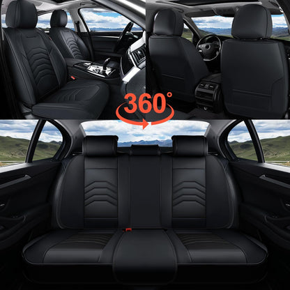 Coverado car seat cover - luxury faux leather waterproof for five seats