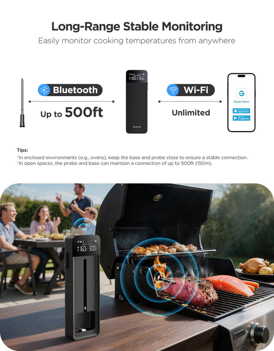 GoveeLife Bluetooth meat thermometer with 1 probe and 4 probes