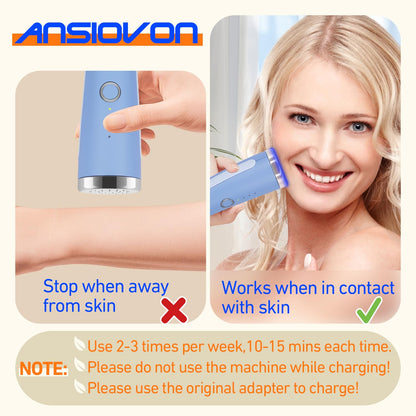 Microcurrent facial machine — ANSIOVON blue light therapy for acne treatment