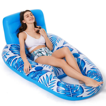 Water flotation device — Jasonwell inflatable lounger with cup holders