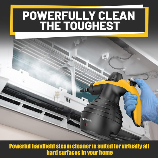 Steam cleaner — Handheld with safety lock and 10 accessories for versatile use