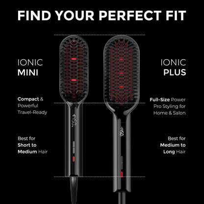 TYMO hair iron — upgraded ionic straightening brush with dual voltage