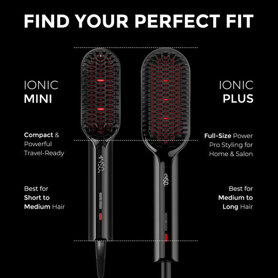 TYMO hair iron — upgraded ionic straightening brush with dual voltage