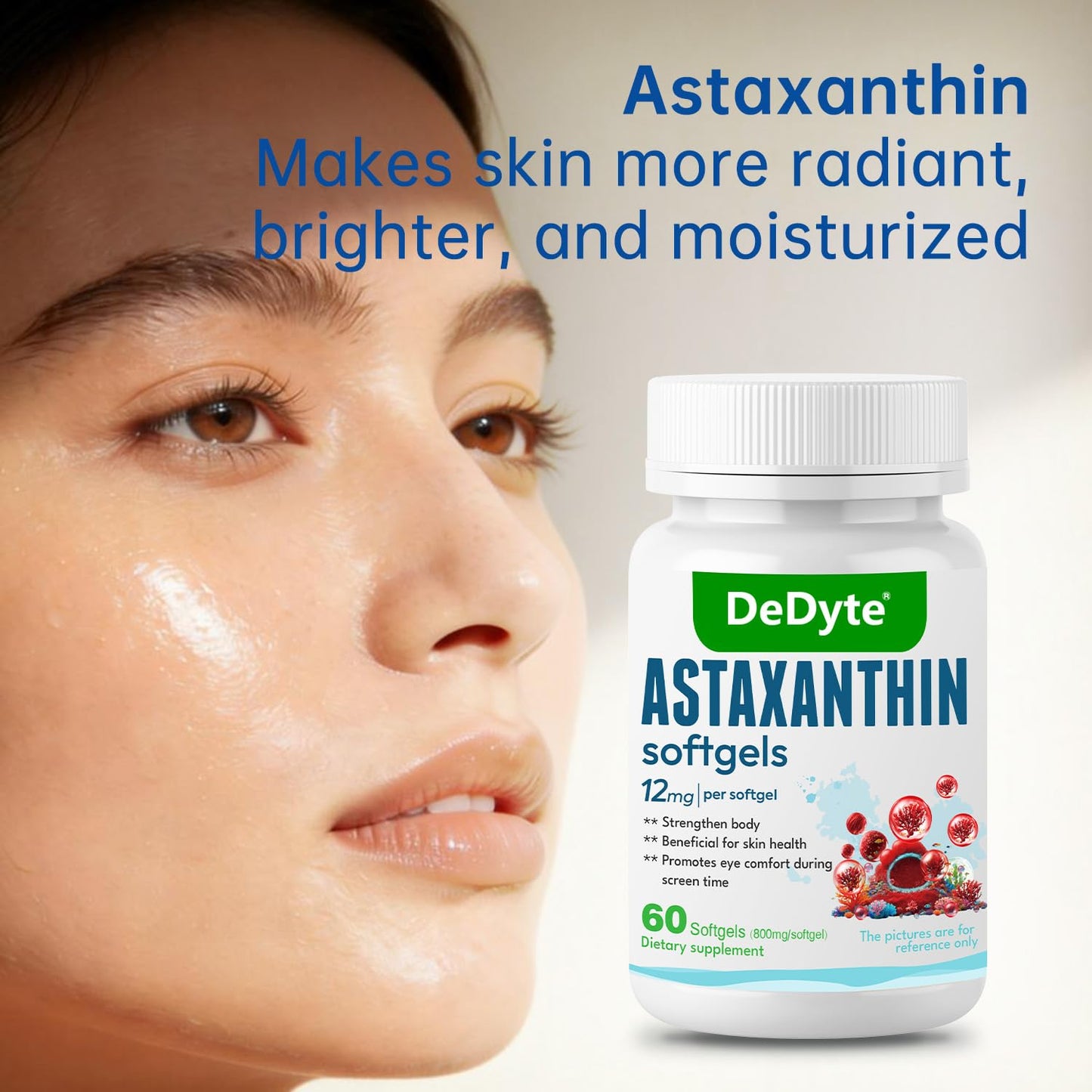 LIFEWORTH Astaxanthin Supplements, Anti-Aging, Antienvejecimiento, Reduce Wrinkles, Arrugas, Glowing Skin & Skin Health, Natural Antioxidant