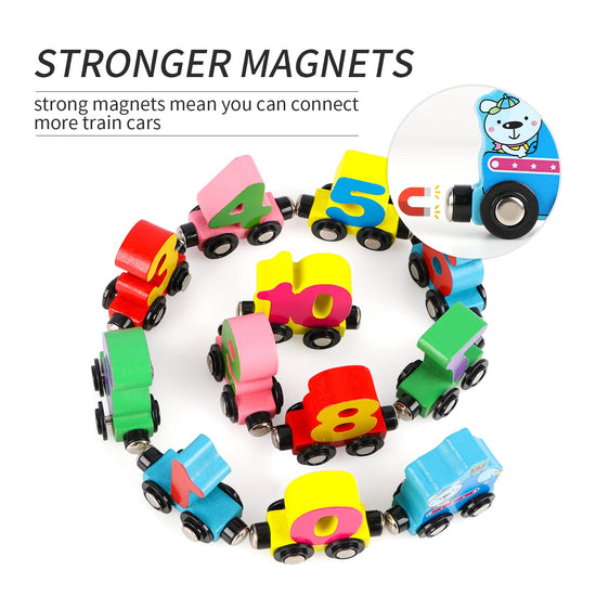 Wondertoys wooden alphabet train toy — 27 pieces included
