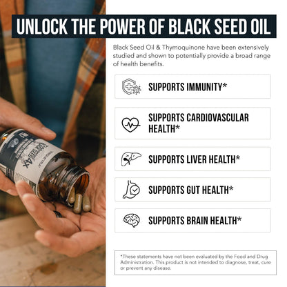 Nutritional supplement — 20% thymoquinone black seed oil extract capsules 60 countNutritional supplement — TQ-Advanced 4X thymoquinone capsules 60 count 100MG or 50MG