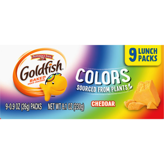 Pepperidge Farm Goldfish crackers multi-pack tray.