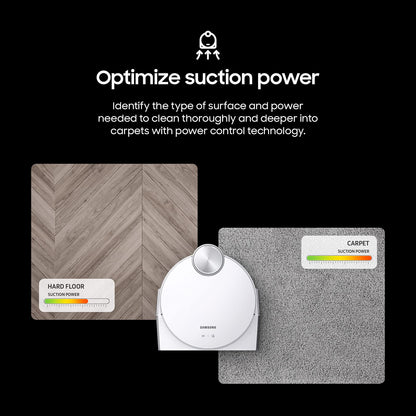 SAMSUNG robotic vacuum cleaner — AI with object recognition and clean station