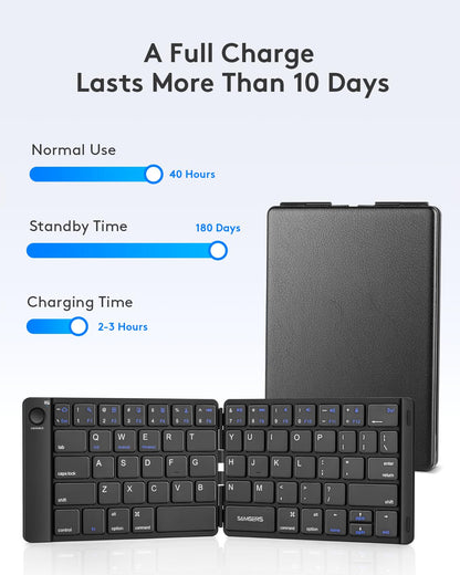 Samsers foldable Bluetooth keyboard — portable wireless design with stand holder