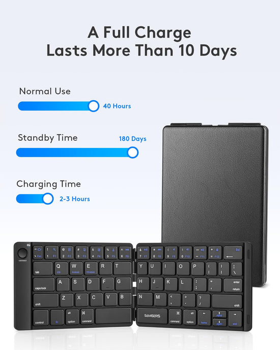 Samsers foldable Bluetooth keyboard — portable wireless design with stand holder