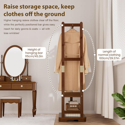 Solid Wood Clothes Rack