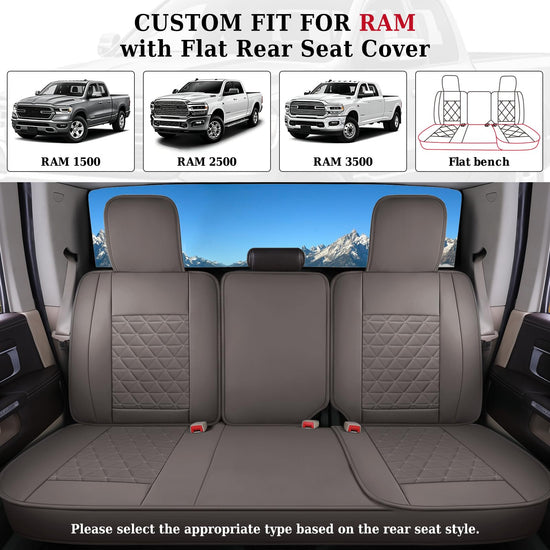 Coverado leather car seat covers — waterproof design for Dodge Ram 1500 2002-2026