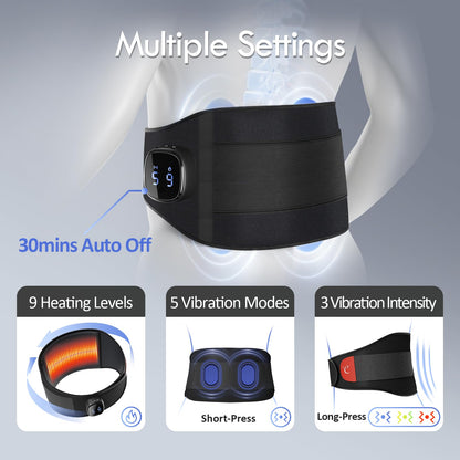 Comfytemp electric heating pad with heat and vibration for back pain relief