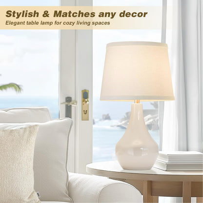Seealle 19.4 ceramic table lamps - set of 2 for bedside and desk use