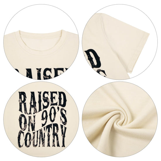 Raised on 90s country shirt - Vintage graphic short sleeve tee for women