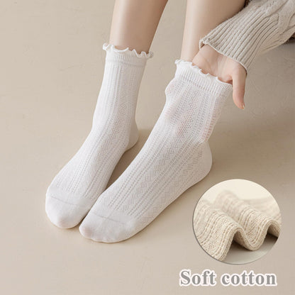 Mcool Mary crew socks — ruffle cotton ankle socks, 6 pack