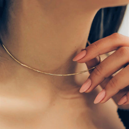 DEARMAY herringbone necklace - 14K gold plated with various chain options