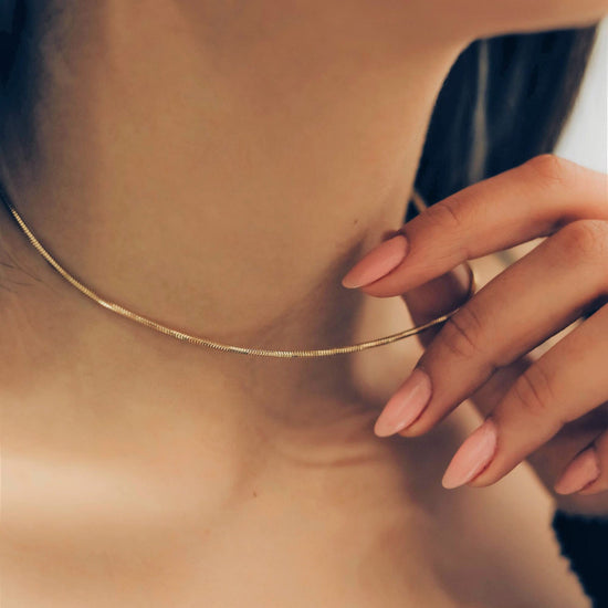 DEARMAY herringbone necklace - 14K gold plated with various chain options