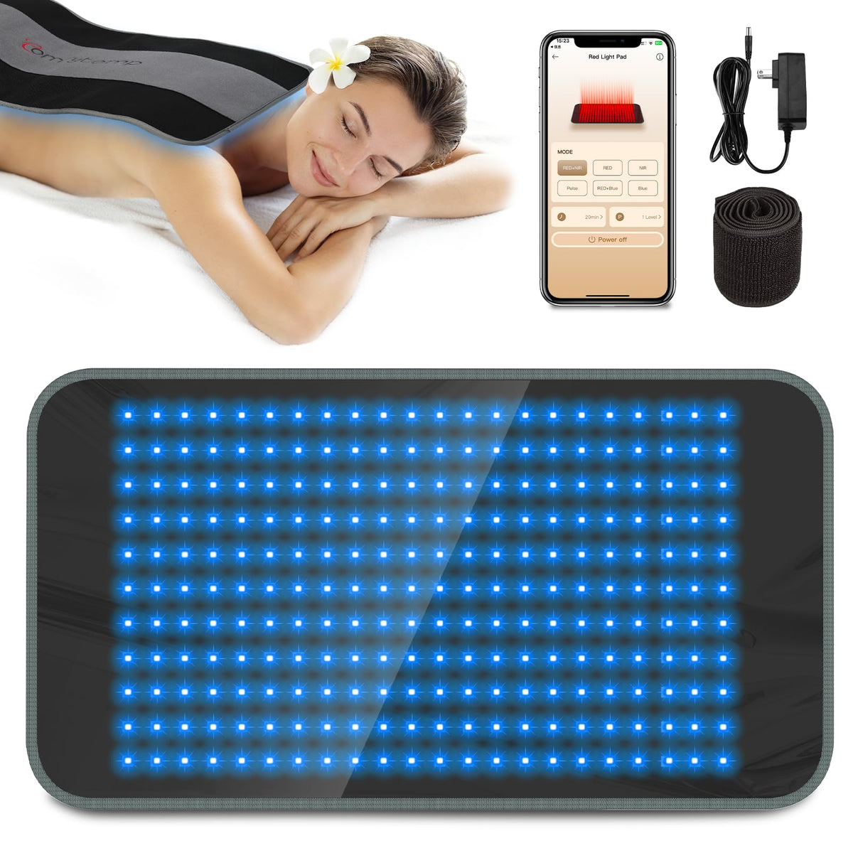 Comfytemp light therapy pad with app and button controller for body relief