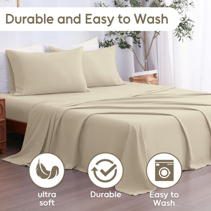 LONAVA bed linen set — hotel luxury wrinkle-free microfiber with deep pockets.
