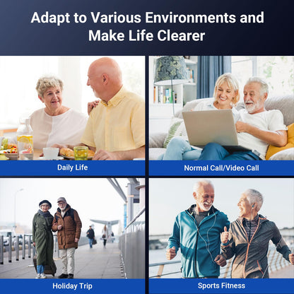Hearing amplifier — Wireless and rechargeable with noise reduction and charging case