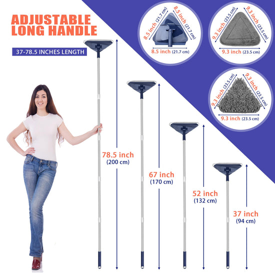 JEHONN mop with long handle 82 inches for baseboard, window, floor cleaning