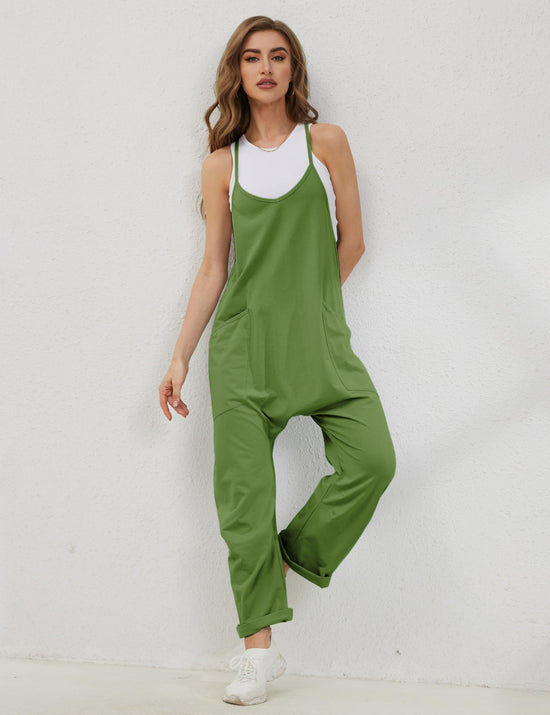 Overall — V neck sleeveless harem with adjustable straps and pockets by Lentta