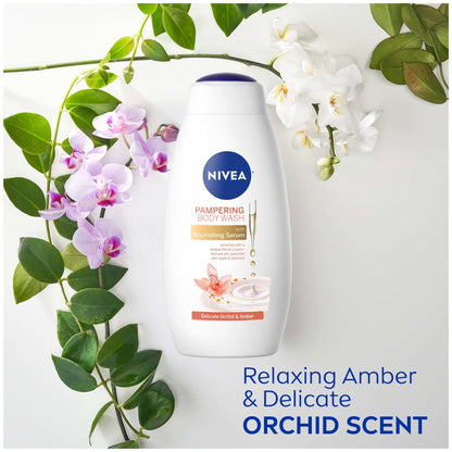 NIVEA body wash with cocoa and shea butter, enriched with provitamin B5 and vitamin E, 20 fl oz bottle