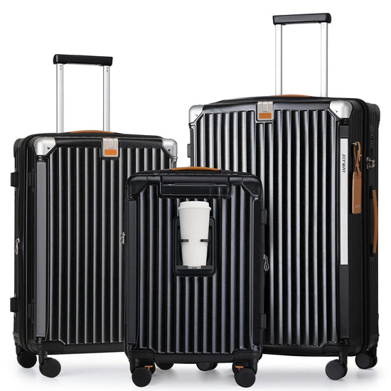 Joyway suitcase — Expandable with smart luggage cup holder and USB port