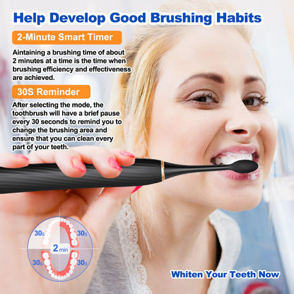 FXQQZZ sonic electric toothbrush – 4 modes with 8 brush heads and smart timer