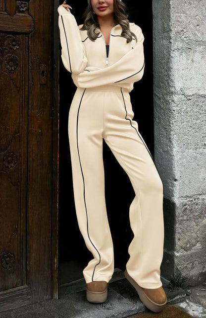 BTFBM women's tracksuit — two piece long sleeve zip up sweatshirt and jogger pants sets