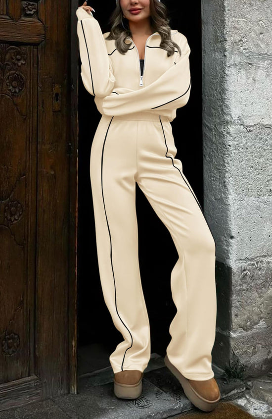 BTFBM women's tracksuit — two piece long sleeve zip up sweatshirt and jogger pants sets