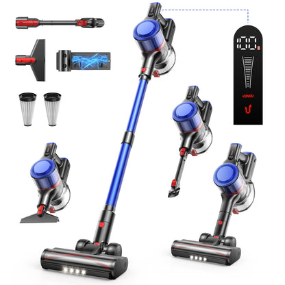 Fieety cordless vacuum cleaner - 45Kpa suction power with wall mount charging and scented card