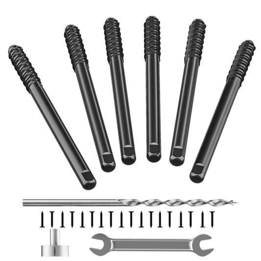 6pcs Heavy Duty Floating Shelf Brackets for 3/4" to 1.75" Boards, Invisible Blind Shelf Support Kit with CNC Drilling Jig, Double-Threaded Rods for DIY Custom Floating Shelves, 125lbs (4 inch-6pcs)