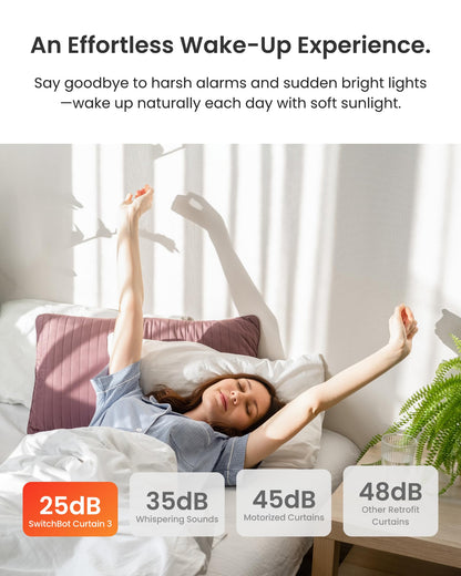 SwitchBot curtain opener — Bluetooth remote control with app and timer