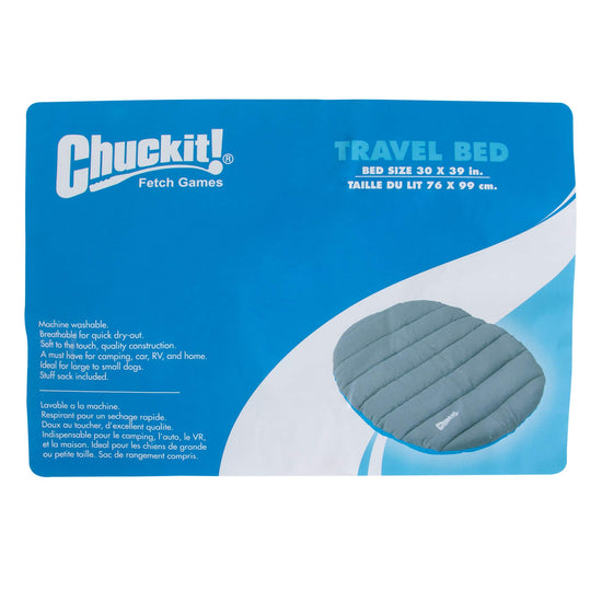 Pet bed mat — Water resistant travel pillow for medium to large dogs 20-100 lbs, blue