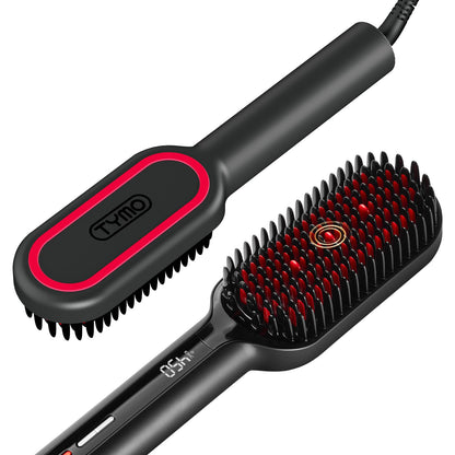 TYMO hair iron — upgraded ionic straightening brush with dual voltage
