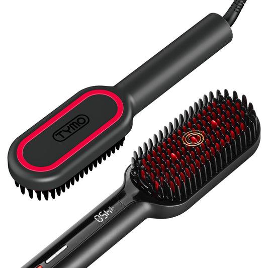 TYMO hair iron — upgraded ionic straightening brush with dual voltage