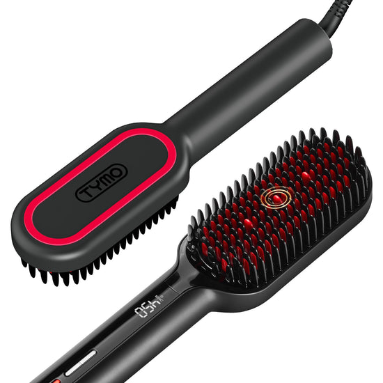 TYMO hair iron — upgraded ionic straightening brush with dual voltage