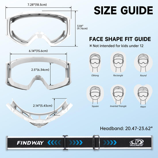 findway ski goggles otg — over glasses snow goggles with UV protection for all users