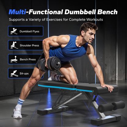 MERACH fitness bench — foldable with adjustable angles for full body workouts