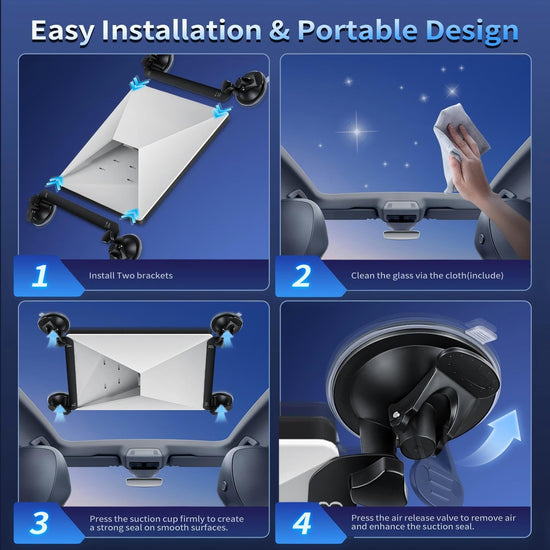 Starlink Mini Mount - Suction Cup for Car Sunroofs or Windows
