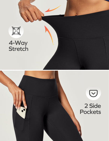 Ewedoos fleece lined leggings with pockets for women
