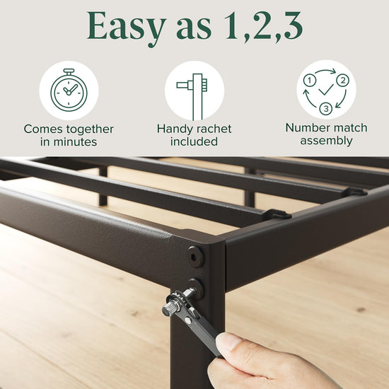 ZINUS ABEL bed frame — Metal platform with steel slat support and easy assembly